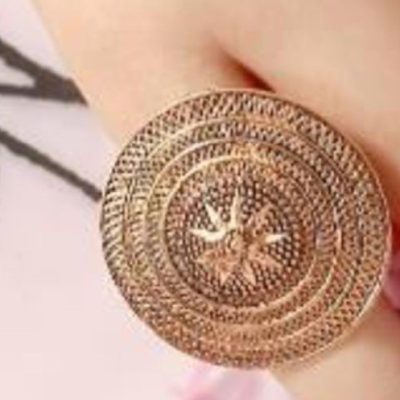 AKS Metal Oxidized Netted Ring -Adjustable