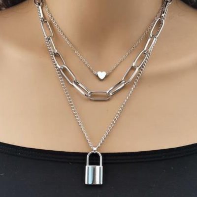 Multilayer Chain with lock -heart AKS